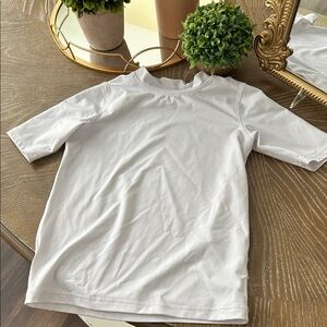 Boys Size Medium White Rashguard Swim Shirt